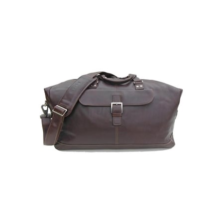 Tyler Tumbled Cargo Duffle In Coffee Leather With Khaki